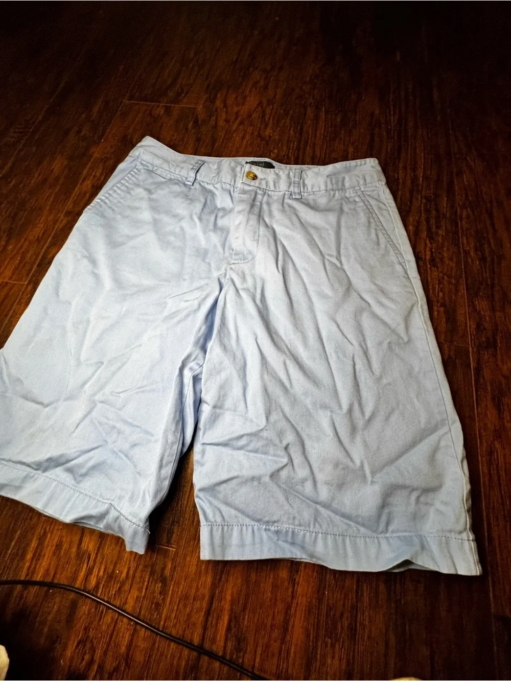 EUC Boys Ralph Lauren Light Blue Flat Front Chino Shorts Size 18